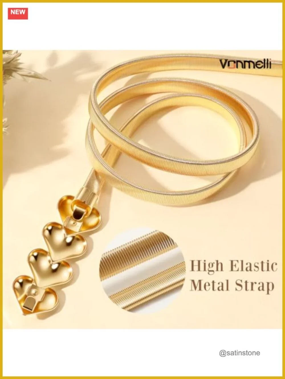 Skinny Metal Cinch Belt for Dress Stretch Waist Belt Women